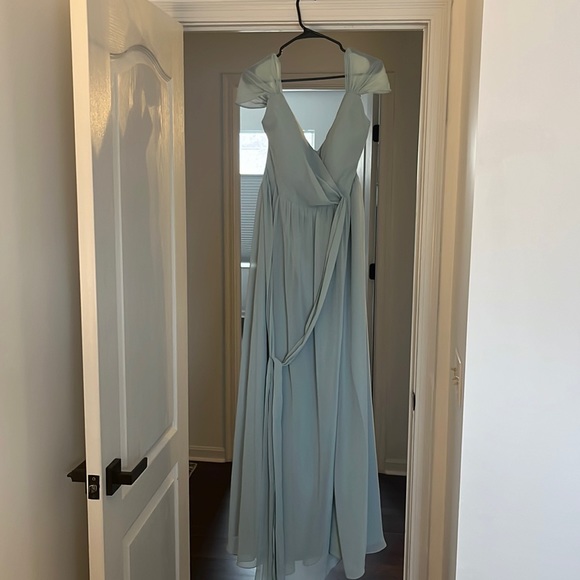 Revelry Emma Faux Wrap Dress in Powder Sky size 20 - Picture 3 of 7